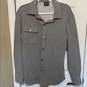 Charles River Apparel Gray Silver Snap Shacket Men's Shirt Size Small